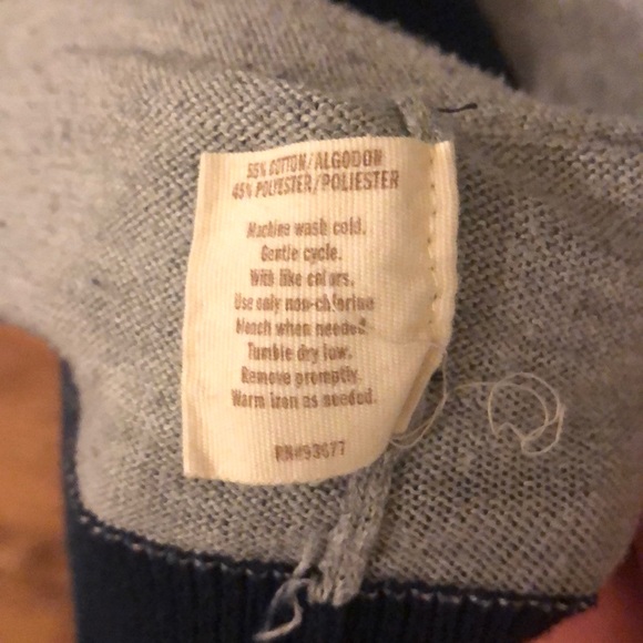 Blue and gray striped sweater with buttons - Picture 3 of 4